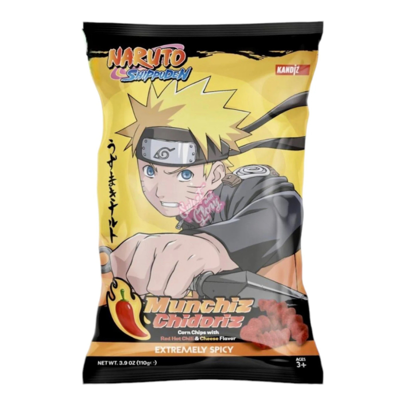 Naruto Munchiz Corn Chips Chidoriz Red Hot Chilli & Cheese